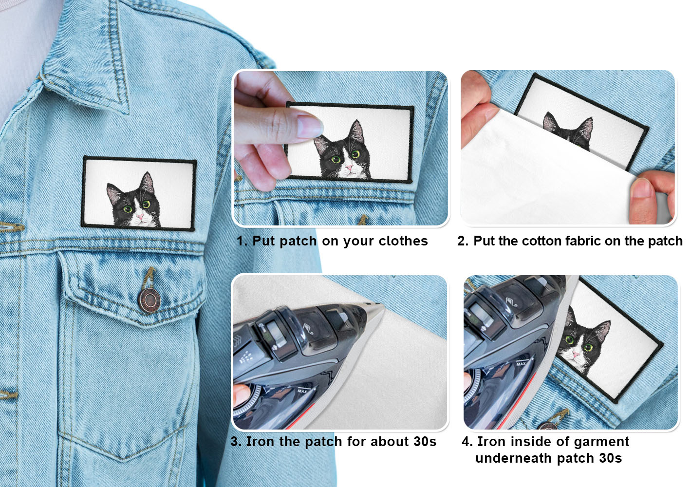 2 Stück Rechteck Bestickt Bügelbild Patches Nähen Patch auf Stoffe DIY Basteln - Bild 127 von 281