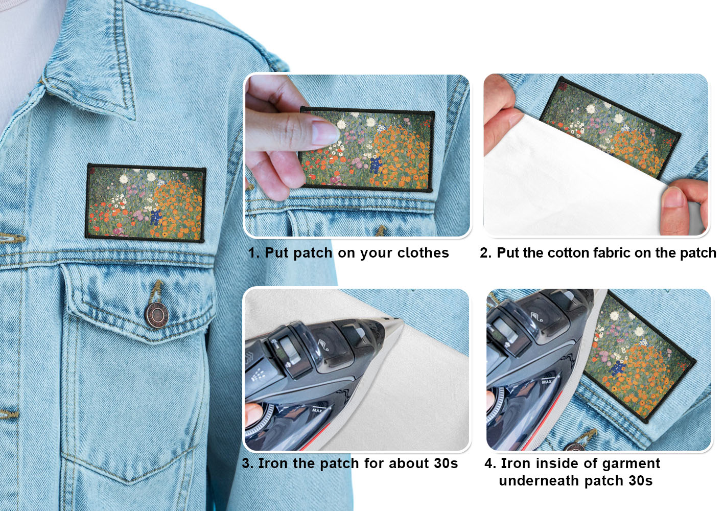 2 Stück Rechteck Bestickt Bügelbild Patches Nähen Patch auf Stoffe DIY Basteln - Bild 148 von 281