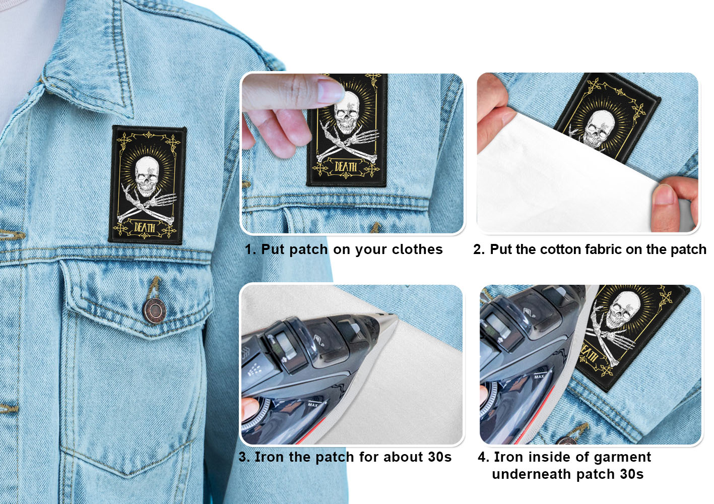 2 Stück Rechteck Bestickt Bügelbild Patches Nähen Patch auf Stoffe DIY Basteln - Bild 204 von 281