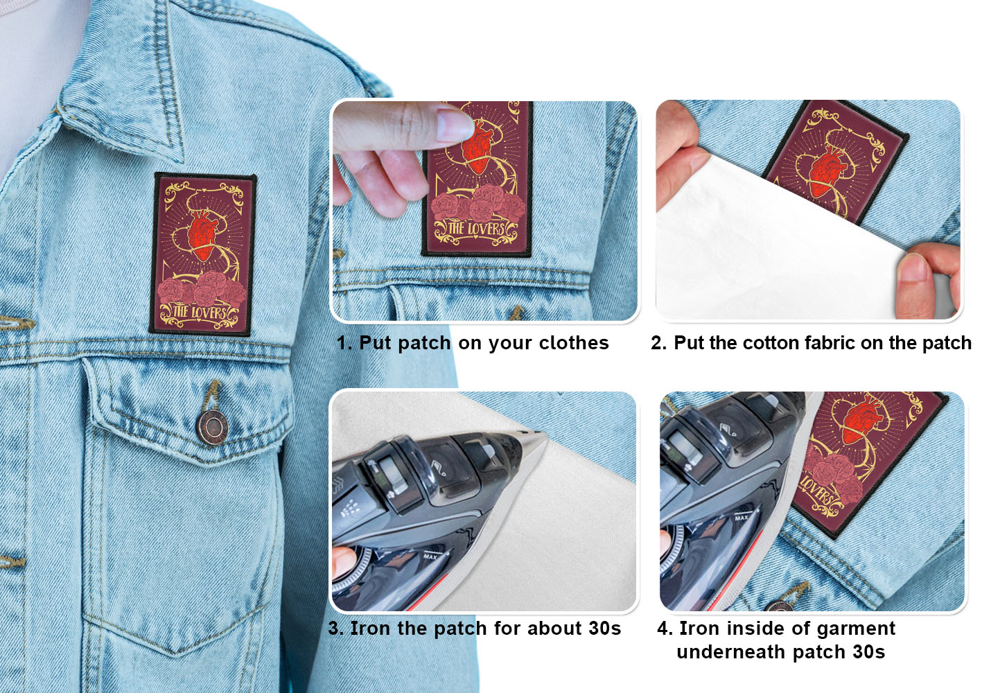 2 Stück Rechteck Bestickt Bügelbild Patches Nähen Patch auf Stoffe DIY Basteln - Bild 225 von 281