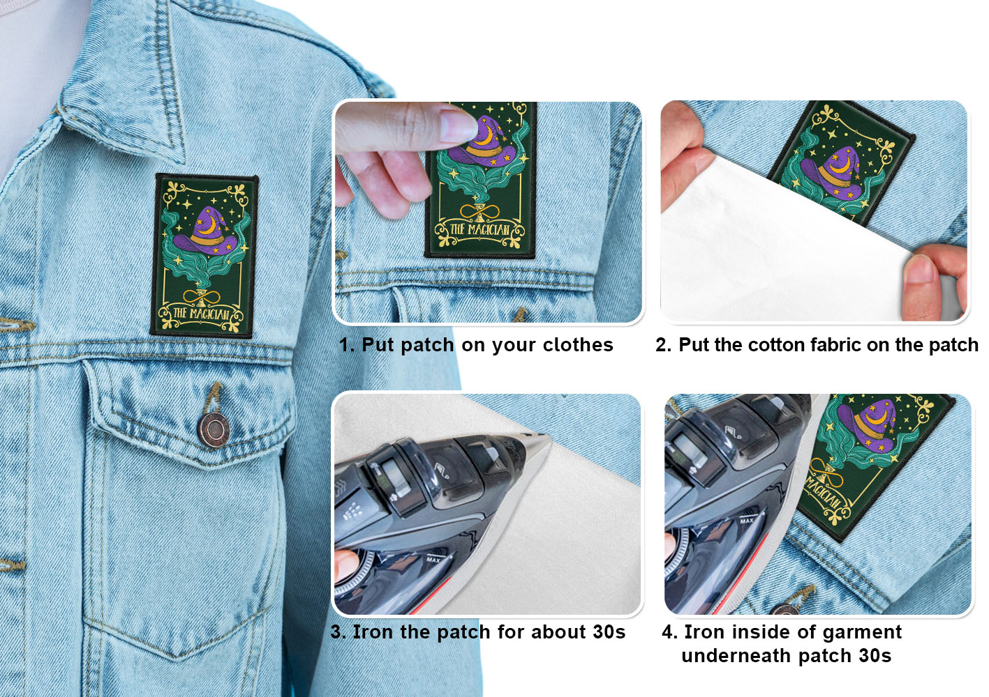 2 Stück Rechteck Bestickt Bügelbild Patches Nähen Patch auf Stoffe DIY Basteln - Bild 232 von 281