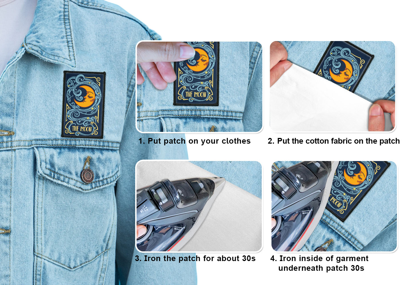 2 Stück Rechteck Bestickt Bügelbild Patches Nähen Patch auf Stoffe DIY Basteln - Bild 239 von 281