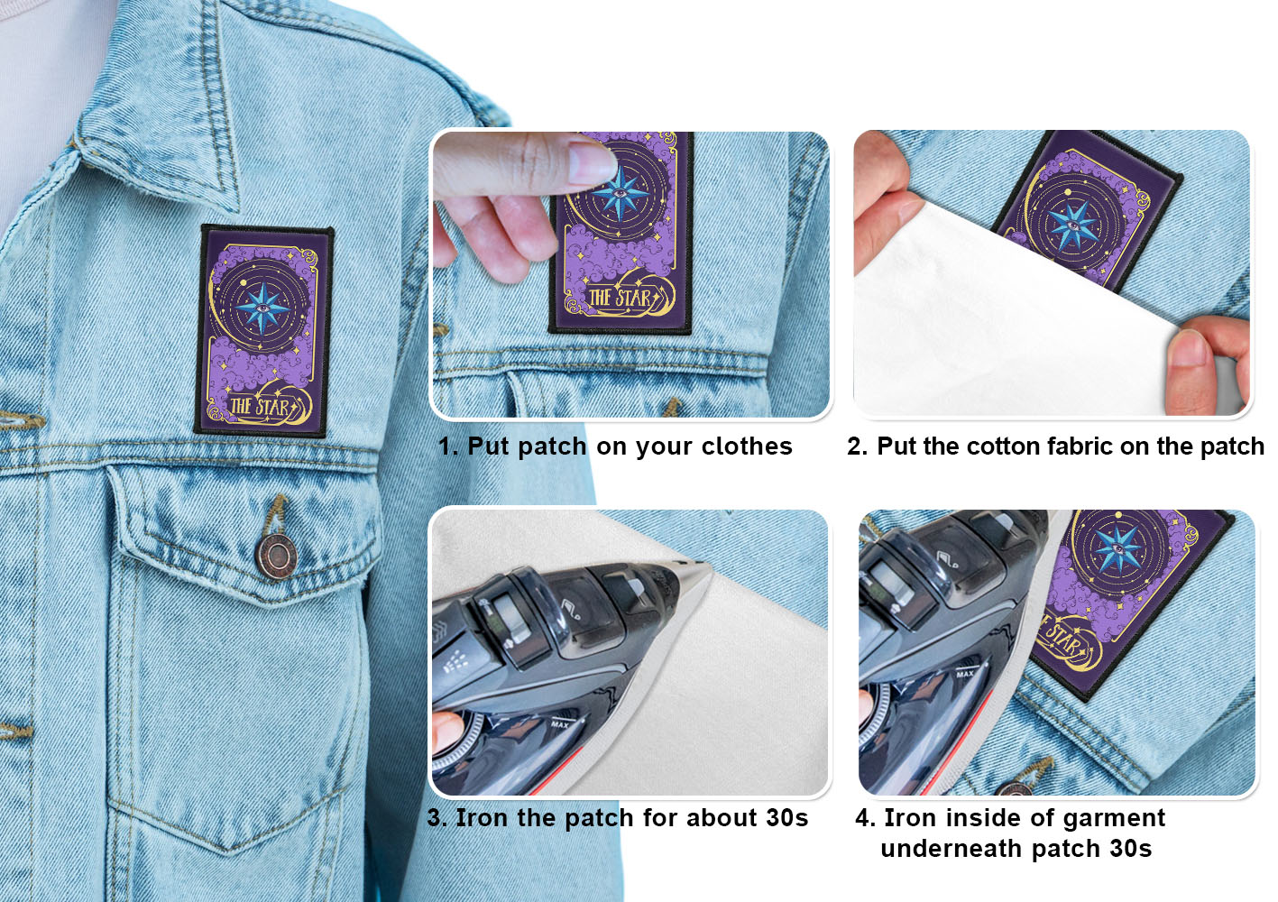 2 Stück Rechteck Bestickt Bügelbild Patches Nähen Patch auf Stoffe DIY Basteln - Bild 246 von 281