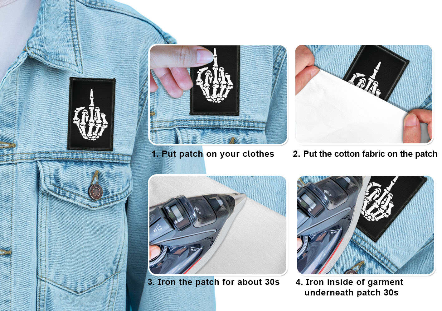 2 Stück Rechteck Bestickt Bügelbild Patches Nähen Patch auf Stoffe DIY Basteln - Bild 267 von 281