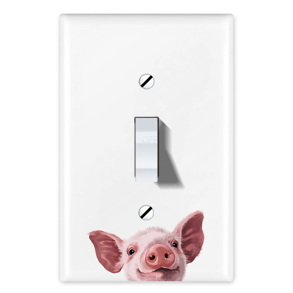 1-Gang Single Toggle Light Switch Wall Plate Decor Cover - Animal face - Picture 62 of 133