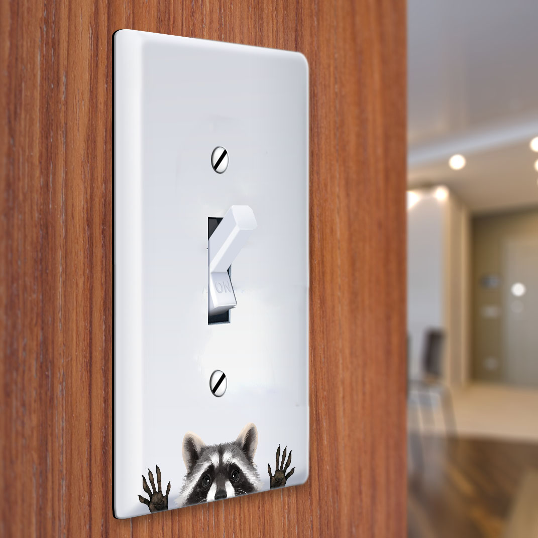 1-Gang Single Toggle Light Switch Wall Plate Decor Cover - Animal face - Picture 130 of 133