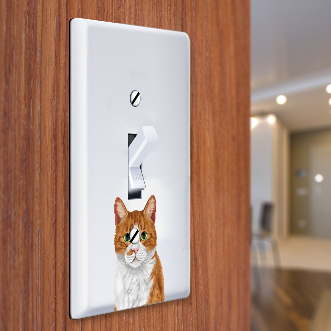 1-Gang Single Toggle Light Switch Wall Plate Decor Cover - Animal face - Picture 88 of 133