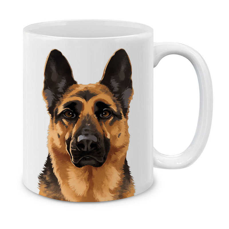Dog Face Design Ceramic Travel Mug Home Tea Coffee Cup With Handgrip, 11 OZ - Picture 23 of 279