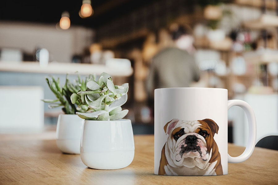 Dog Face Design Ceramic Travel Mug Home Tea Coffee Cup With Handgrip, 11 OZ - Picture 63 of 279