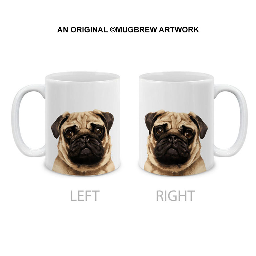 Dog Face Design Ceramic Travel Mug Home Tea Coffee Cup With Handgrip, 11 OZ - Picture 87 of 279