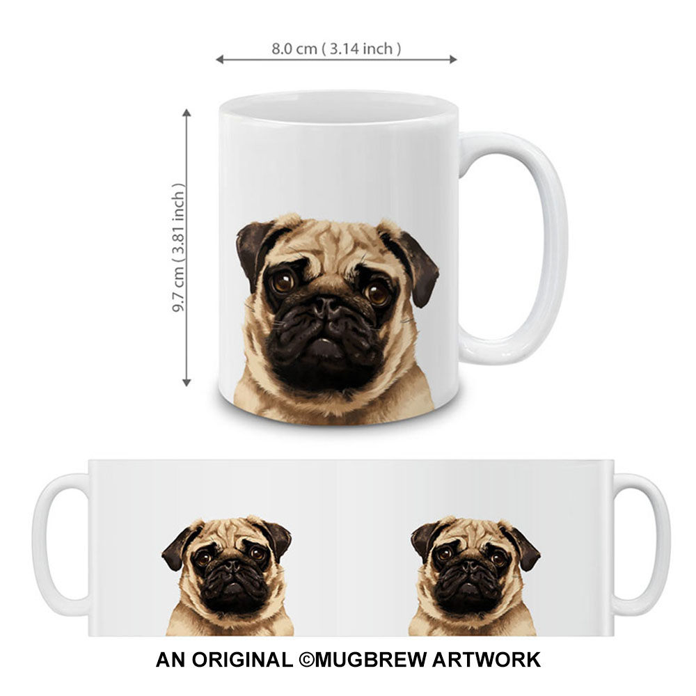Dog Face Design Ceramic Travel Mug Home Tea Coffee Cup With Handgrip, 11 OZ - Picture 89 of 279
