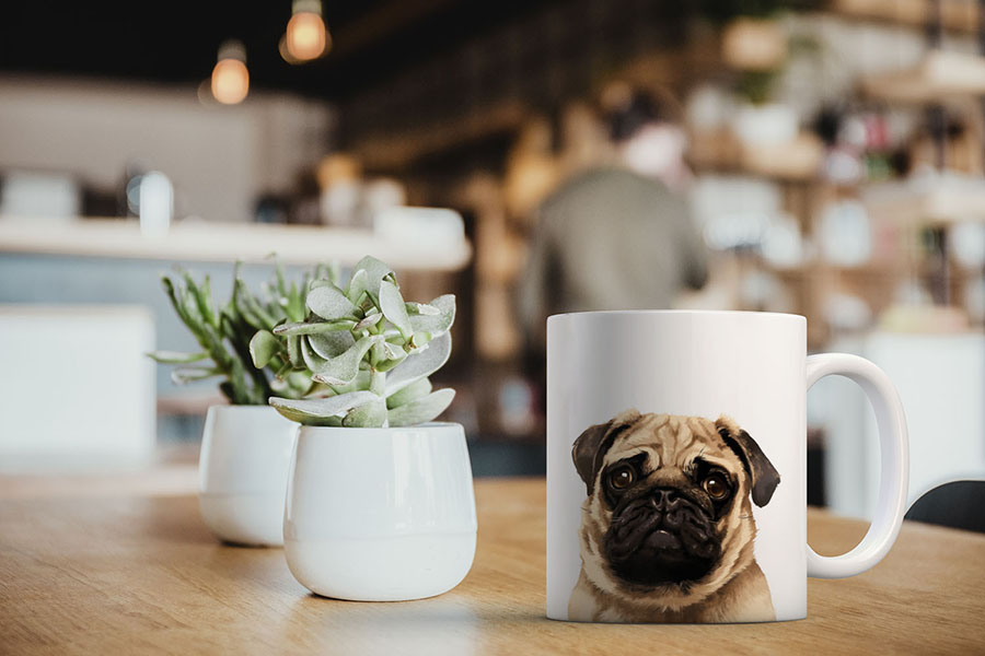 Dog Face Design Ceramic Travel Mug Home Tea Coffee Cup With Handgrip, 11 OZ - Picture 91 of 279