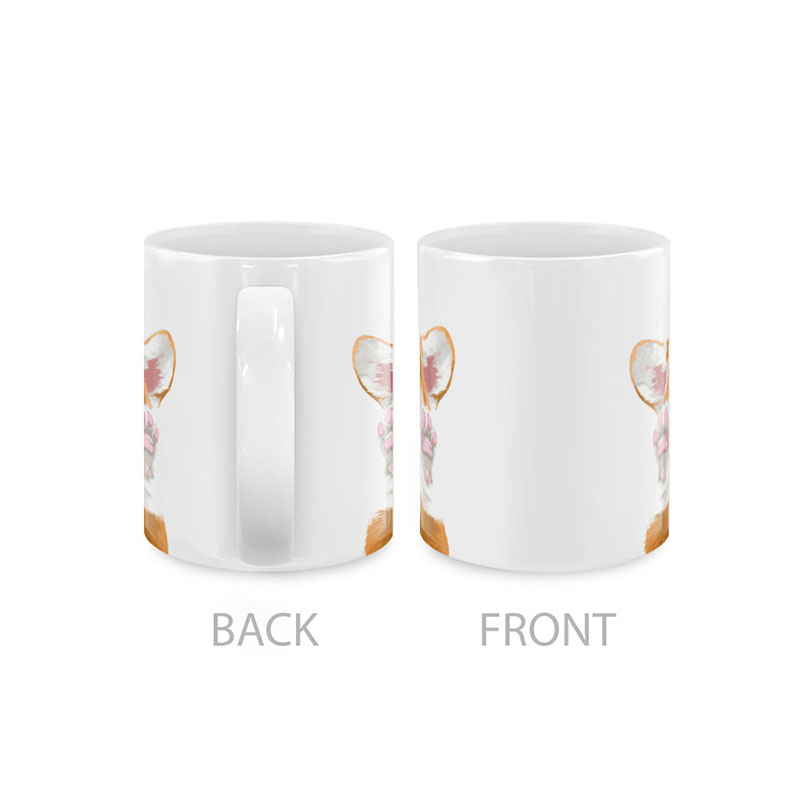 Dog Face Design Ceramic Travel Mug Home Tea Coffee Cup With Handgrip, 11 OZ - Picture 109 of 279