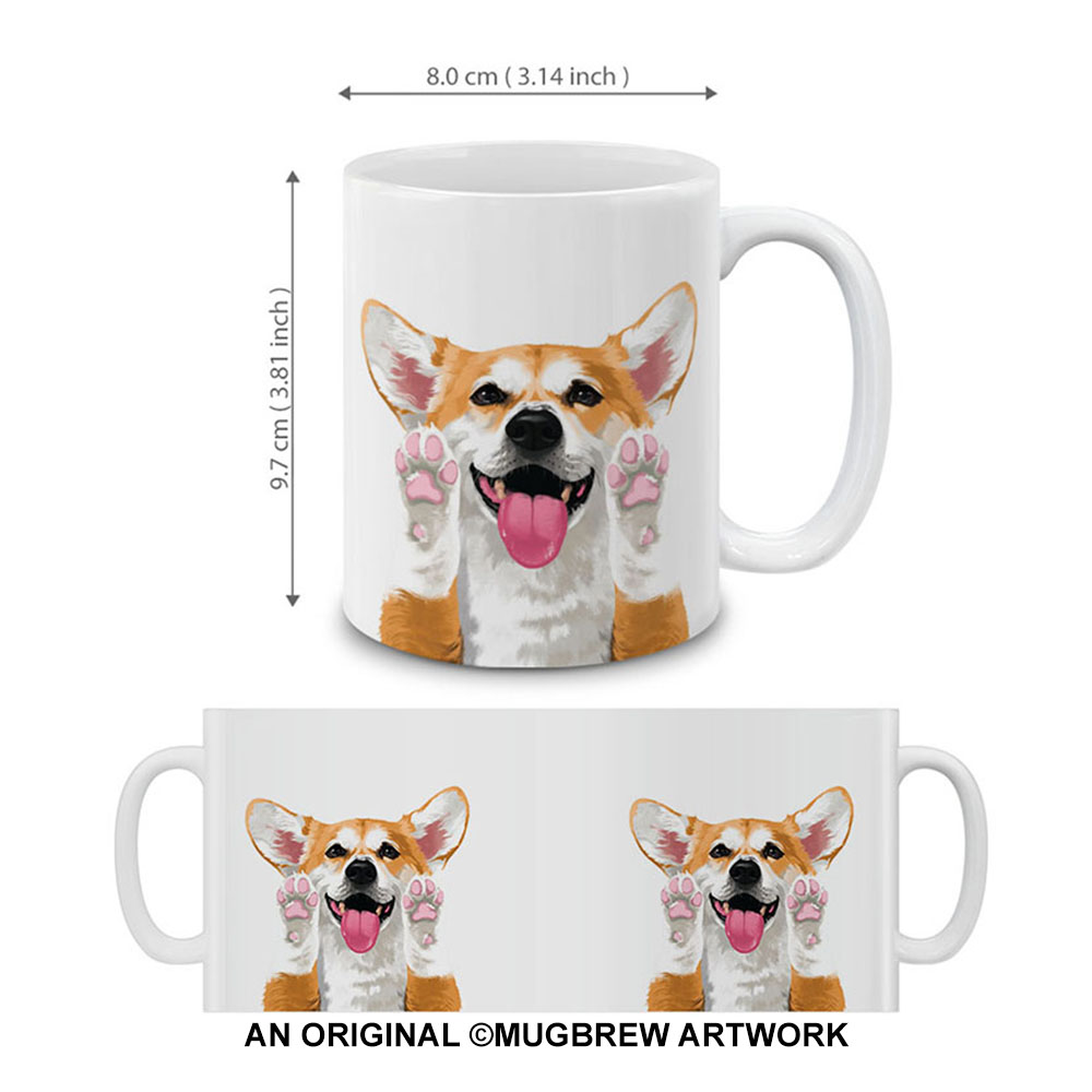 Dog Face Design Ceramic Travel Mug Home Tea Coffee Cup With Handgrip, 11 OZ - Picture 110 of 279
