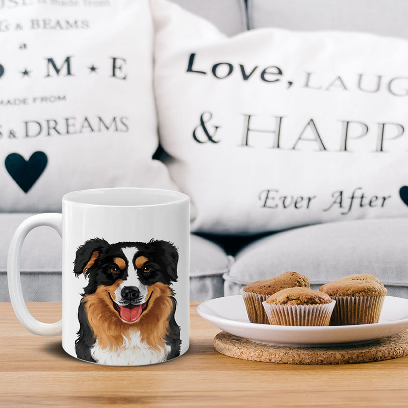 Dog Face Design Ceramic Travel Mug Home Tea Coffee Cup With Handgrip, 11 OZ - Picture 20 of 279
