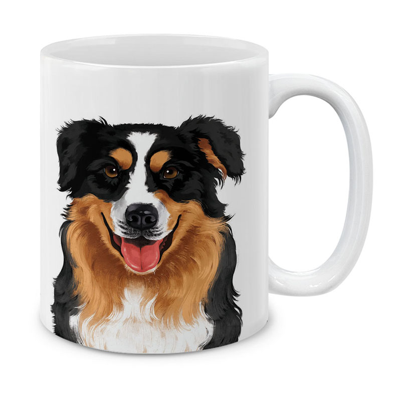 Dog Face Design Ceramic Travel Mug Home Tea Coffee Cup With Handgrip, 11 OZ - Picture 16 of 279