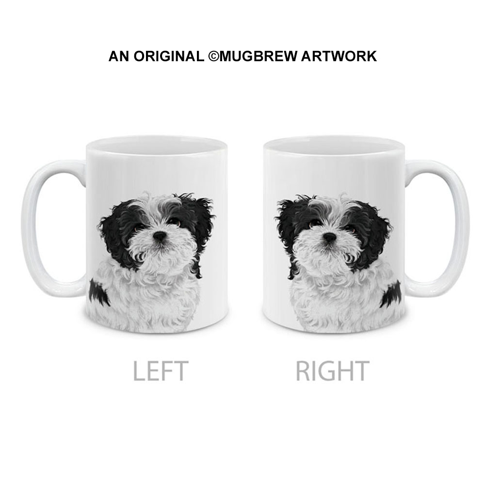 Dog Face Design Ceramic Travel Mug Home Tea Coffee Cup With Handgrip, 11 OZ - Picture 38 of 279