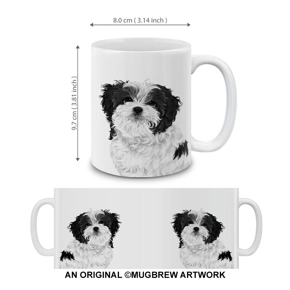 Dog Face Design Ceramic Travel Mug Home Tea Coffee Cup With Handgrip, 11 OZ - Picture 40 of 279