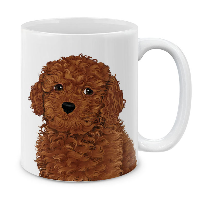 Dog Face Design Ceramic Travel Mug Home Tea Coffee Cup With Handgrip, 11 OZ - Picture 44 of 279