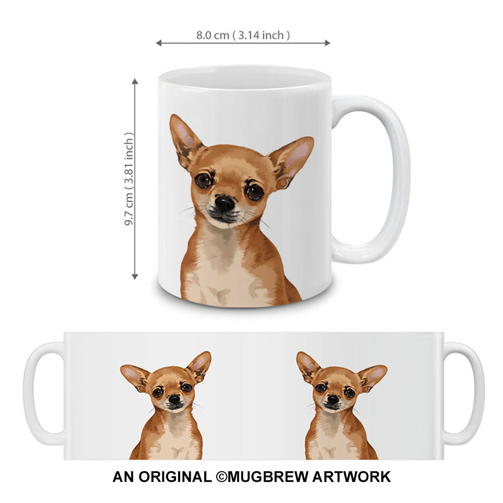 Dog Face Design Ceramic Travel Mug Home Tea Coffee Cup With Handgrip, 11 OZ - Picture 68 of 279