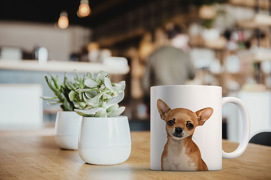 Dog Face Design Ceramic Travel Mug Home Tea Coffee Cup With Handgrip, 11 OZ - Picture 70 of 279