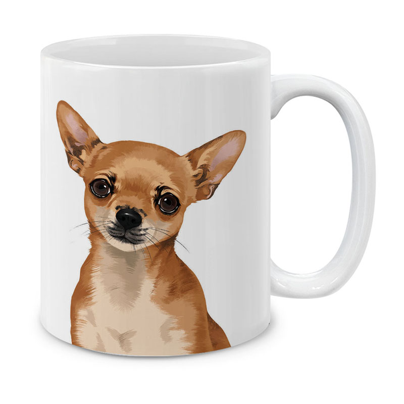 Dog Face Design Ceramic Travel Mug Home Tea Coffee Cup With Handgrip, 11 OZ - Picture 65 of 279