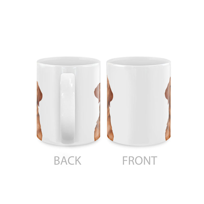 Dog Face Design Ceramic Travel Mug Home Tea Coffee Cup With Handgrip, 11 OZ - Picture 102 of 279