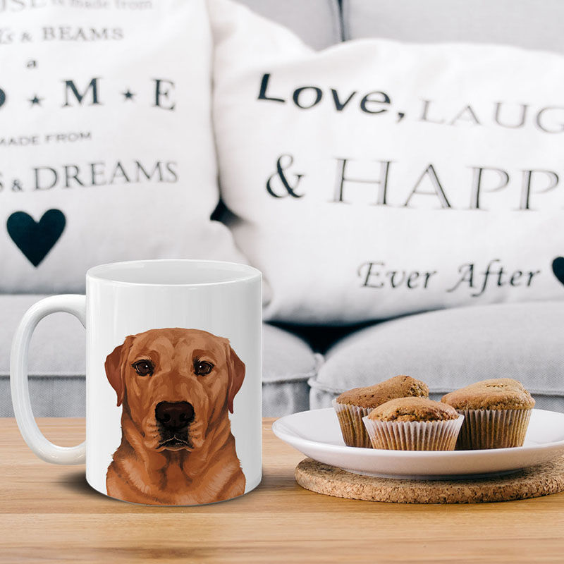 Dog Face Design Ceramic Travel Mug Home Tea Coffee Cup With Handgrip, 11 OZ - Picture 104 of 279