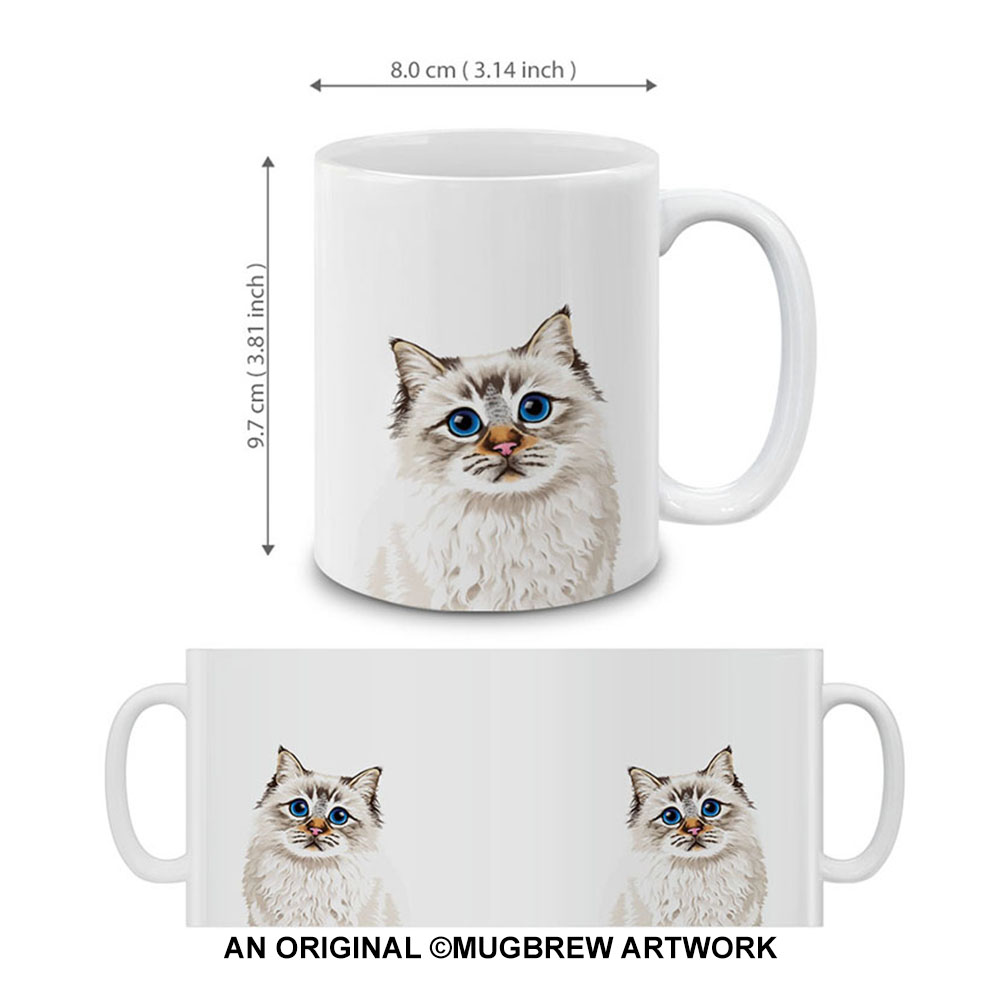 Dog Face Design Ceramic Travel Mug Home Tea Coffee Cup With Handgrip, 11 OZ - Picture 131 of 279