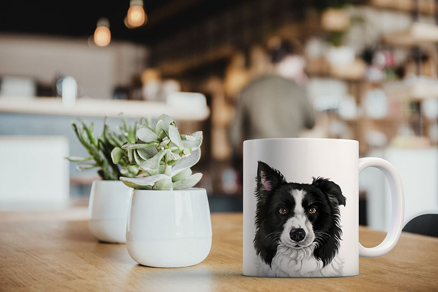 Dog Face Design Ceramic Travel Mug Home Tea Coffee Cup With Handgrip, 11 OZ - Picture 14 of 279