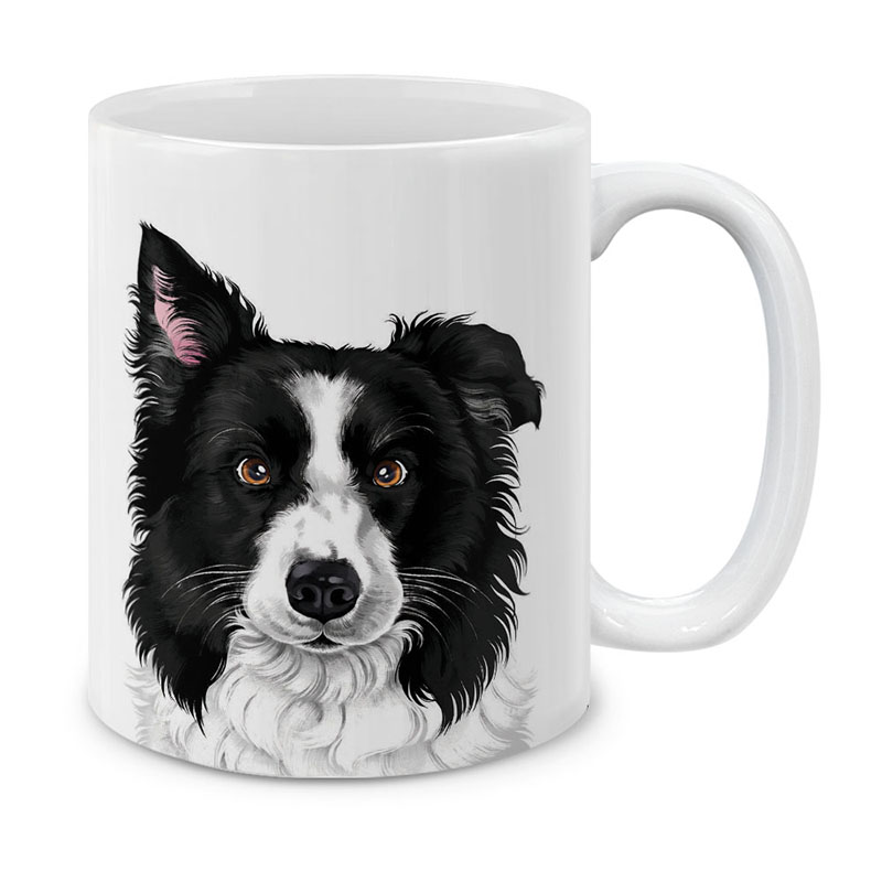 Dog Face Design Ceramic Travel Mug Home Tea Coffee Cup With Handgrip, 11 OZ - Picture 9 of 279