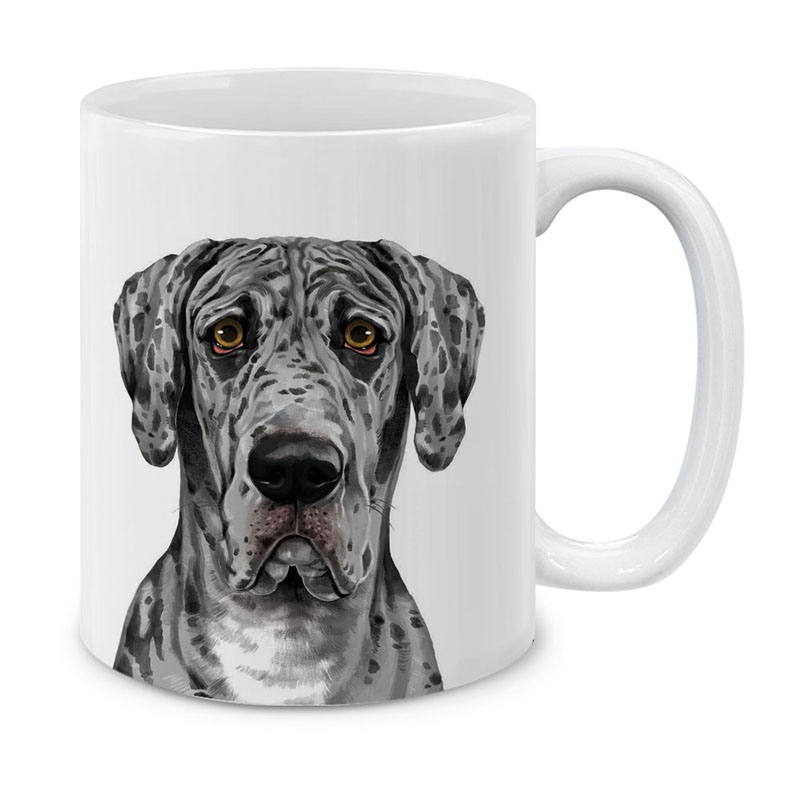 Dog Face Design Ceramic Travel Mug Home Tea Coffee Cup With Handgrip, 11 OZ - Picture 79 of 279
