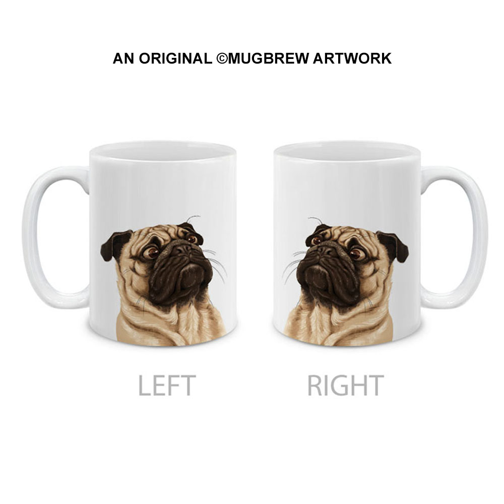 Dog Face Design Ceramic Travel Mug Home Tea Coffee Cup With Handgrip, 11 OZ - Picture 52 of 279