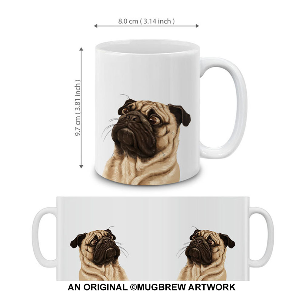 Dog Face Design Ceramic Travel Mug Home Tea Coffee Cup With Handgrip, 11 OZ - Picture 54 of 279