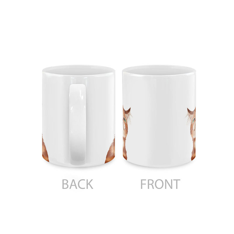 Dog Face Design Ceramic Travel Mug Home Tea Coffee Cup With Handgrip, 11 OZ - Picture 137 of 279