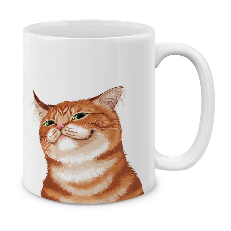 Dog Face Design Ceramic Travel Mug Home Tea Coffee Cup With Handgrip, 11 OZ - Picture 135 of 279