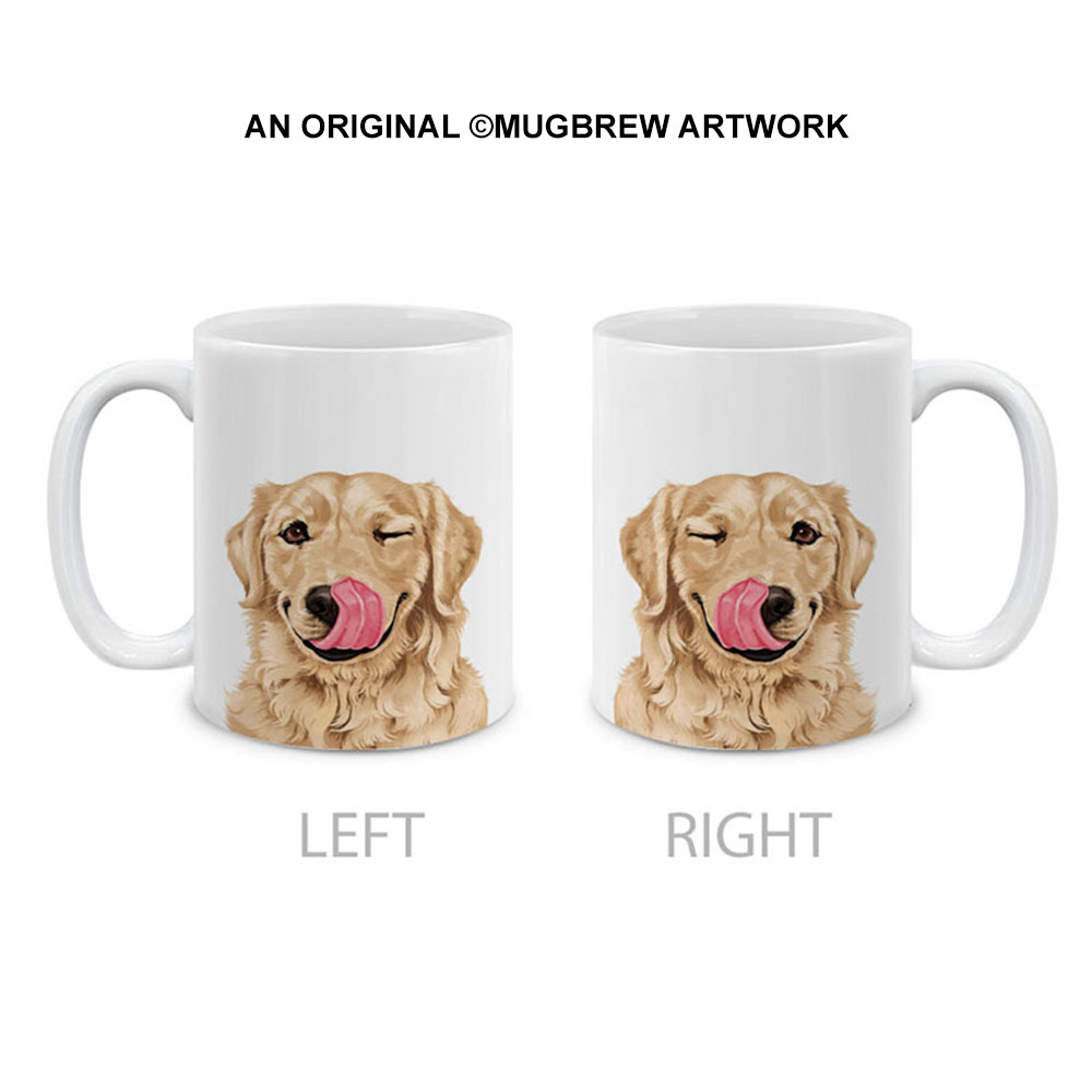 Dog Face Design Ceramic Travel Mug Home Tea Coffee Cup With Handgrip, 11 OZ - Picture 150 of 279