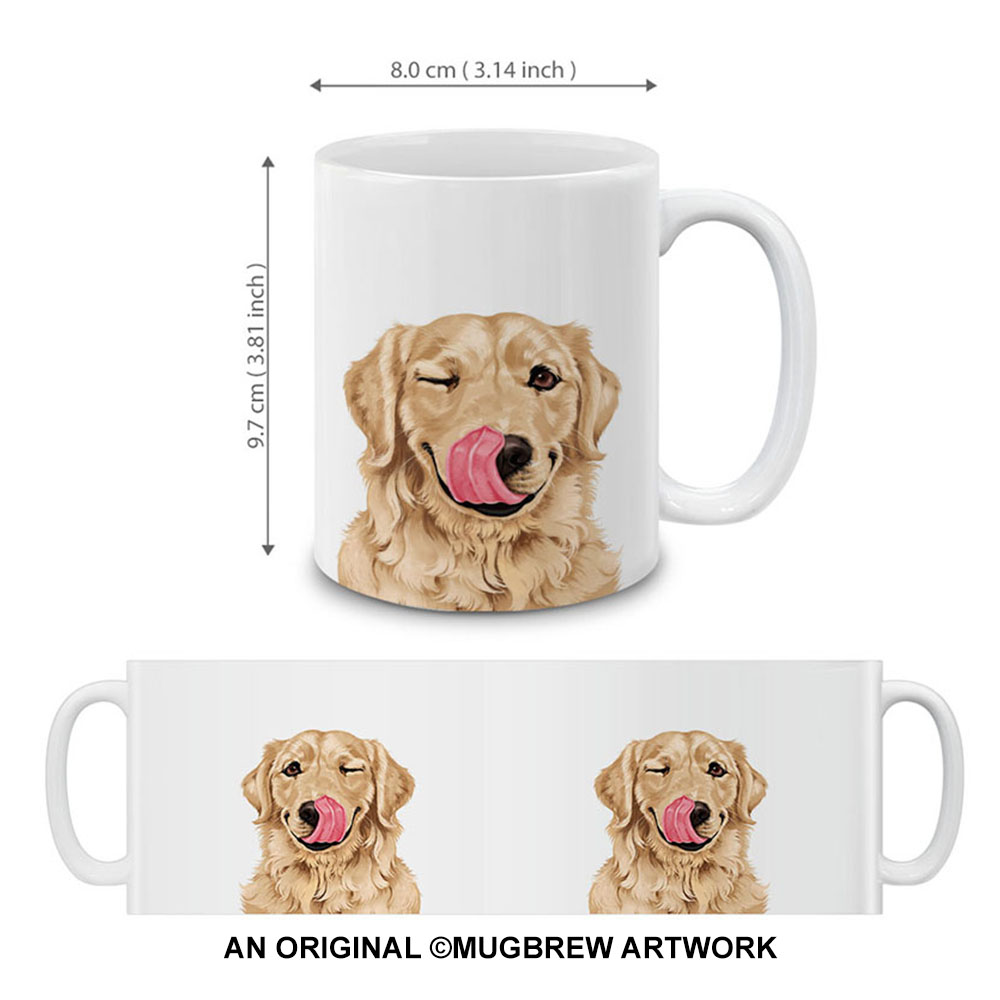 Dog Face Design Ceramic Travel Mug Home Tea Coffee Cup With Handgrip, 11 OZ - Picture 152 of 279