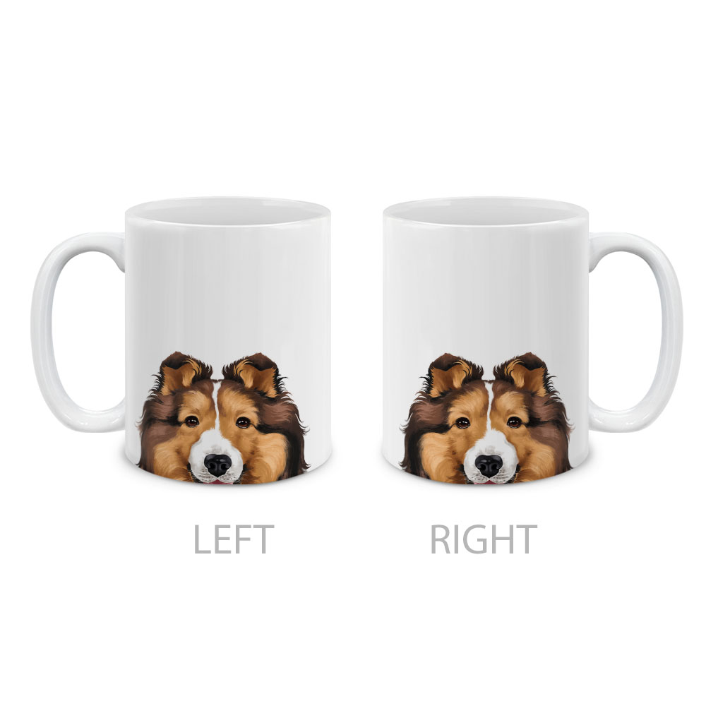 Dog Face Design Ceramic Travel Mug Home Tea Coffee Cup With Handgrip, 11 OZ - Picture 276 of 279