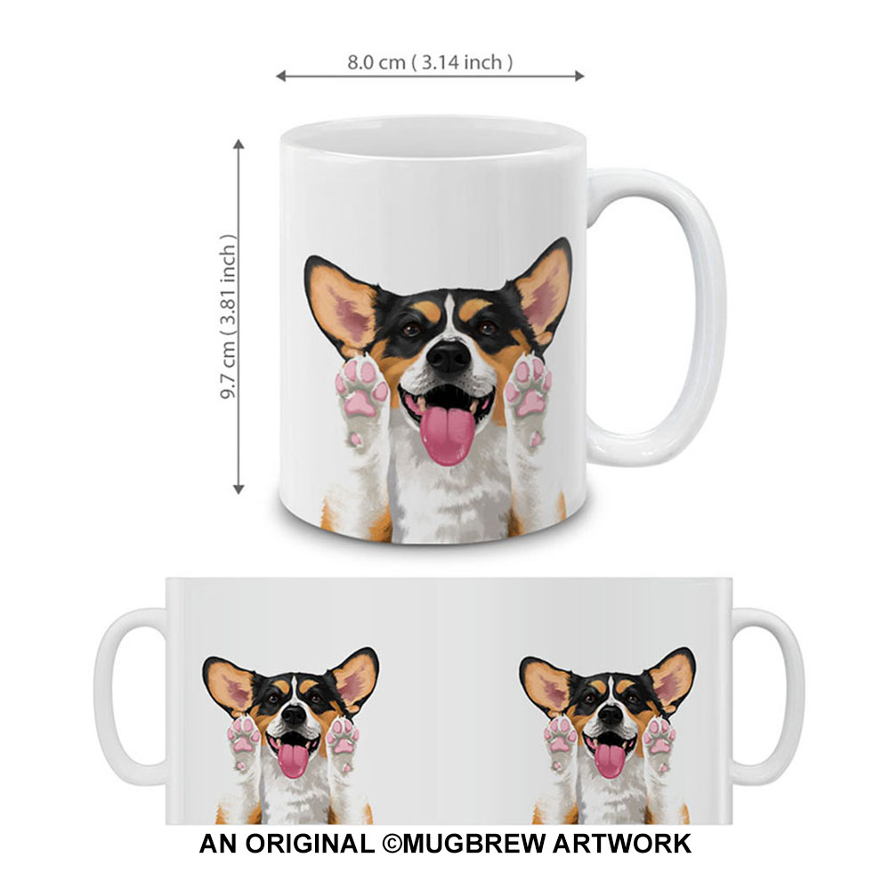 Dog Face Design Ceramic Travel Mug Home Tea Coffee Cup With Handgrip, 11 OZ - Picture 33 of 279