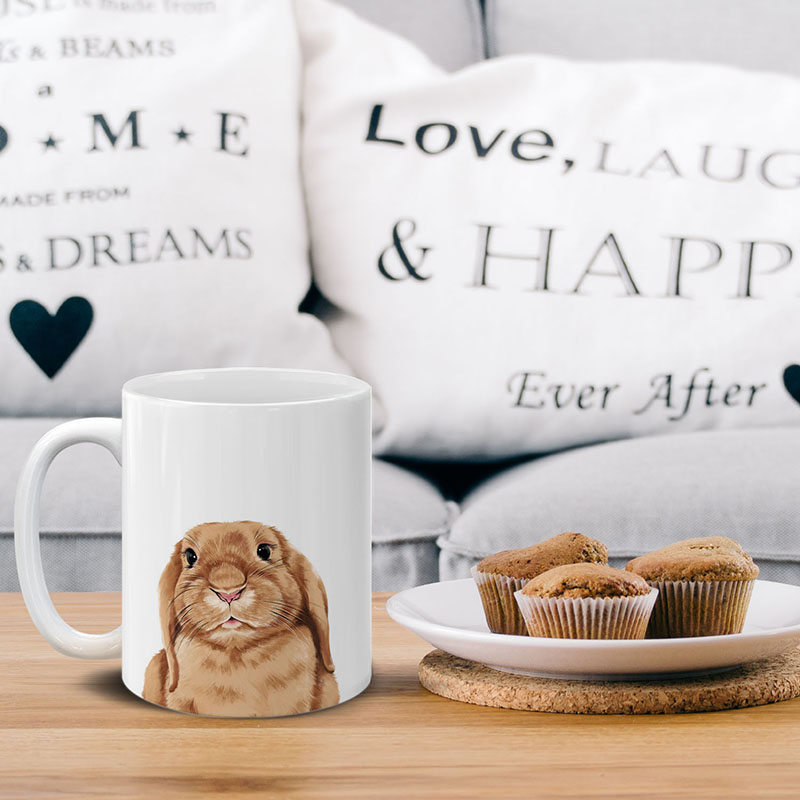 Dog Face Design Ceramic Travel Mug Home Tea Coffee Cup With Handgrip, 11 OZ - Picture 76 of 279