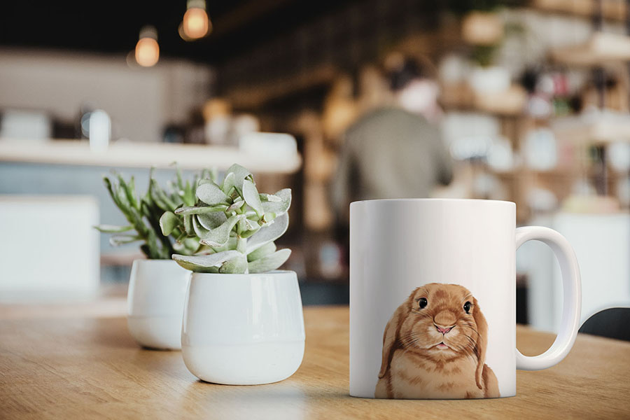Dog Face Design Ceramic Travel Mug Home Tea Coffee Cup With Handgrip, 11 OZ - Picture 77 of 279