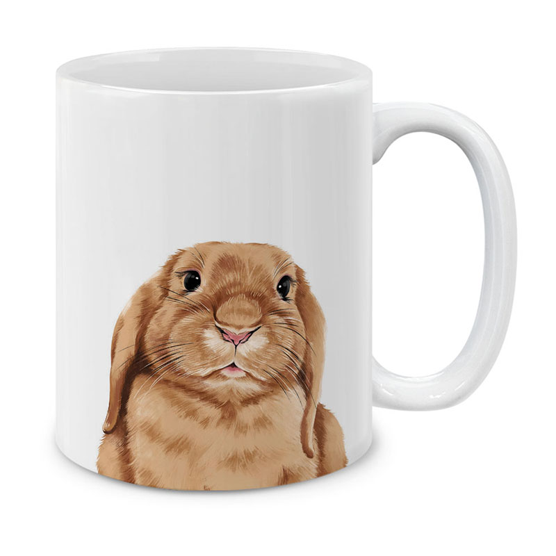 Dog Face Design Ceramic Travel Mug Home Tea Coffee Cup With Handgrip, 11 OZ - Picture 72 of 279