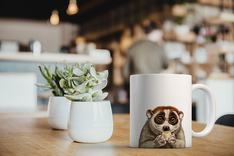 Dog Face Design Ceramic Travel Mug Home Tea Coffee Cup With Handgrip, 11 OZ - Picture 98 of 279