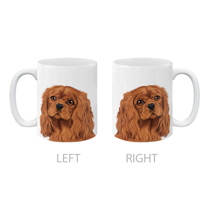 Dog Face Design Ceramic Travel Mug Home Tea Coffee Cup With Handgrip, 11 OZ - Picture 122 of 279
