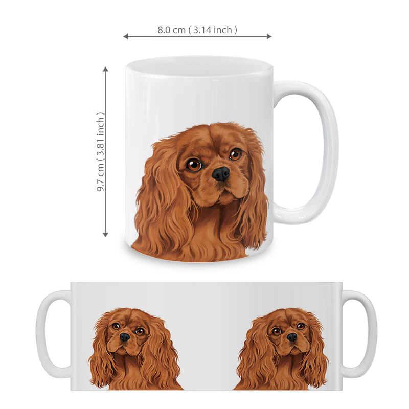 Dog Face Design Ceramic Travel Mug Home Tea Coffee Cup With Handgrip, 11 OZ - Picture 124 of 279
