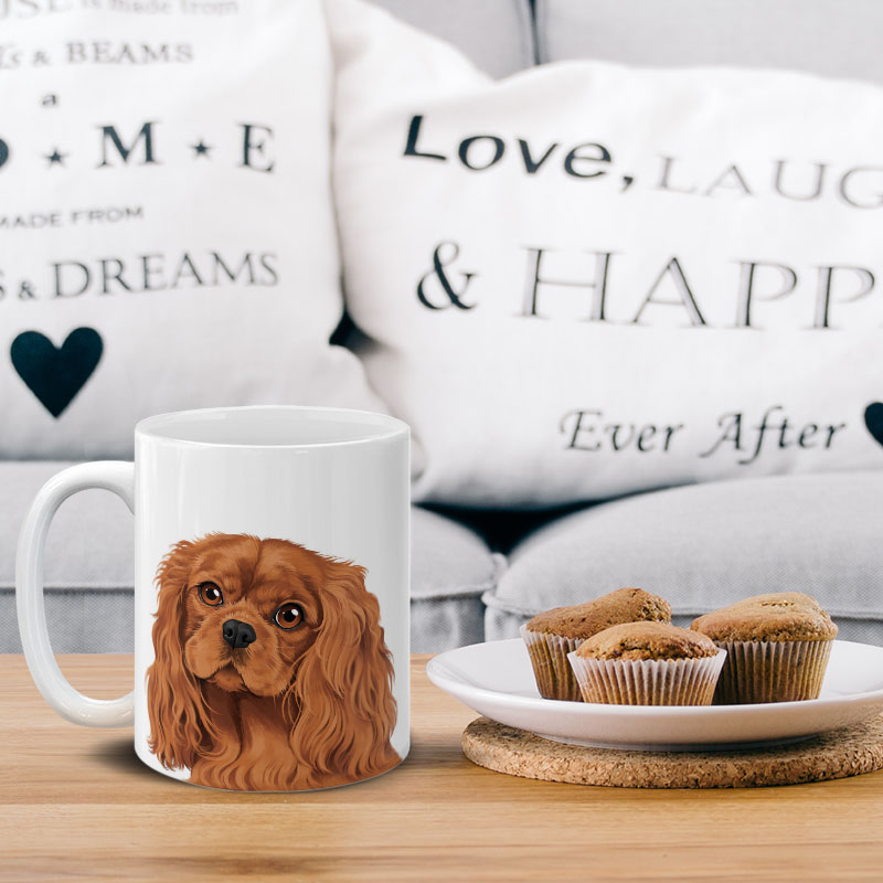 Dog Face Design Ceramic Travel Mug Home Tea Coffee Cup With Handgrip, 11 OZ - Picture 125 of 279