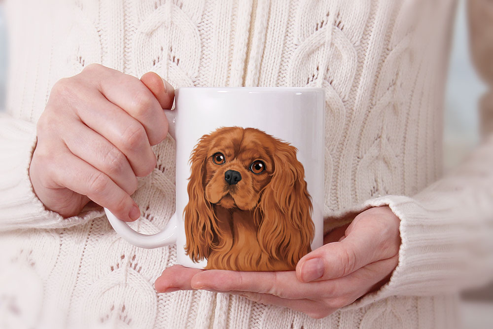 Dog Face Design Ceramic Travel Mug Home Tea Coffee Cup With Handgrip, 11 OZ - Picture 127 of 279