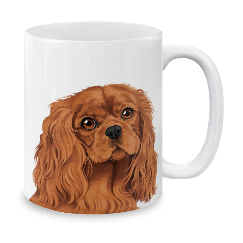 Dog Face Design Ceramic Travel Mug Home Tea Coffee Cup With Handgrip, 11 OZ - Picture 121 of 279