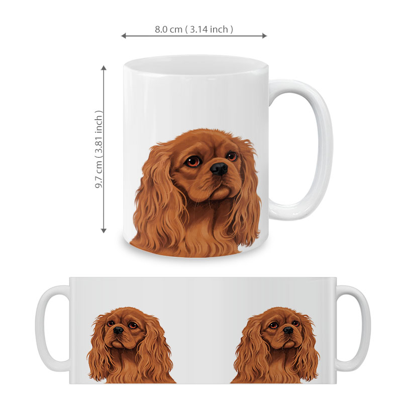 Dog Face Design Ceramic Travel Mug Home Tea Coffee Cup With Handgrip, 11 OZ - Picture 117 of 279